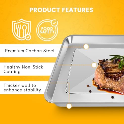 Air Fryer Tray Replacement for Cuisinart TOA-60 TOA-65 TOA-70 Toaster Air Fryer Convection Oven, 12.4 * 11'' Mesh Air Fryer Stainless Steel Basket Wire Rack Accessories Parts, Dishwasher Safe