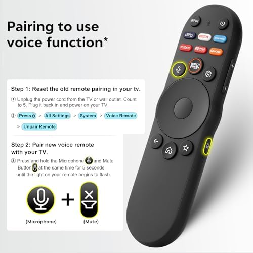 Replacement for VIZIO Smart TV Voice Remote Control XRT270 for VIZIO D/P/M/V-Series FHD 4K Quantum Pro Smartcast TVs