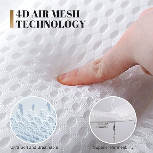 Bath Pillow Luxury Bathtub Pillow, 4D Bath Tub Pillows for Head, Neck and Back Support, Tub Pillow for Bathtub with 6 Non-Slip Suction Cups, Relaxing Bath Accessories Spa Gifts