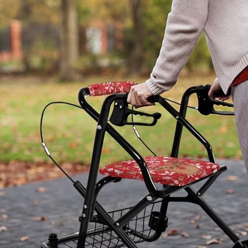 LedBack Christmas Decor Walker Accessories Rollator Walker Seat and Backrest Covers Soft Dust Cover for Seniors in Assisted Living Christmas Elk 2 Piece Walker Seat Cover Set