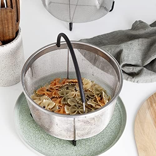 Instant Pot Accessories Steamer Mesh Basket Stainless steel Good for cooking, boiling and frying Eggs, Vagetables and pasta, Fits a 8 quart pressure cooker (8QT)