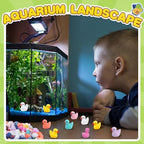 Mini Ducks 300 Pack Tiny Duck Figurines Bulk for Miniature Dollhouse Decor Accessories Garden Aquarium Potted Ornament Party Toys DIY Charms Office Classroom Activity to Hide