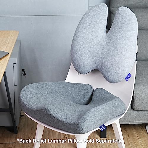 C CUSHION LAB Patented Pressure Relief Seat Cushion for Long Sitting Hours on Office/Home Chair, Car, Wheelchair - Extra-Dense Memory Foam for Hip, Tailbone, Coccyx, Sciatica - Wellness Green