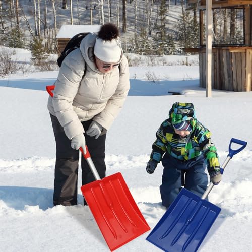 2 Pack Kids Snow Shovel, Detachable 27.5-36.5 inch Plastic Snow Shovel for Kids, Adjustable Winter Shovel Beach Shovels for Outdoor Yard Garden Activities