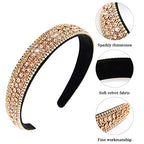 Wecoe Hairband, Crystal Rhinestone Headband for Women and Girls, Fashion Diamond Headband, Glitter Headbands, Sparkly Hair Band, Hair Accessories Gifts for Women Girls Ladies (Coffee)