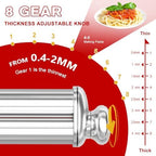 Pasta Maker Attachment Set for All KitchenAid Stand Mixer Included Pasta Sheet Roller, Spaghetti Cutter and Fettuccine Cutter, Stainless Steel Pasta Roller Accessories with 8-Speed Adjustable, 3 Piece