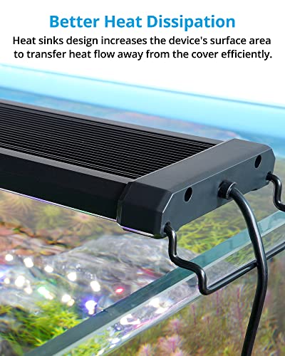 NICREW ClassicLED Plus LED Aquarium Light with Timer, 32 Watts, for 48 to 54 Inch Fish Tank Light, Daylight and Moonlight Cycle, Brightness Adjustable