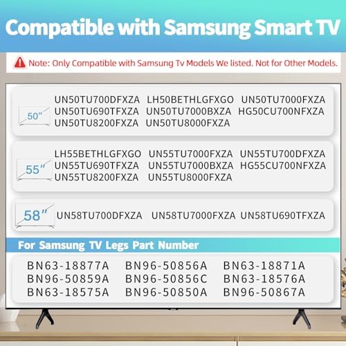 TV Stand Legs,TV Legs Replacement for Samsung,TV Stand Base Replacement for Samsung TV UN50TU7000FXZA UN50TU700DFXZA UN55TU7000FXZA UN55TU700DFXZA UN58TU7000FXZA UN58TU700DFXZA