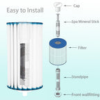 Silver Ion Cartridge for Hot Springs Spa, Hot Tub Silver Ion Cartridge with 4 Months Keeps Spa Water Crystal(Grey,4PCS)