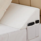 Bedluxe Queen Bed Wedge Pillow for Headboard, Wedge Pillow Headboard, Pillow Wedge for Headboard Gap, Bed Gap Filler Queen - Fill The Gap (0-7") Between Headboard and Mattress (White, 60"x10"x6")
