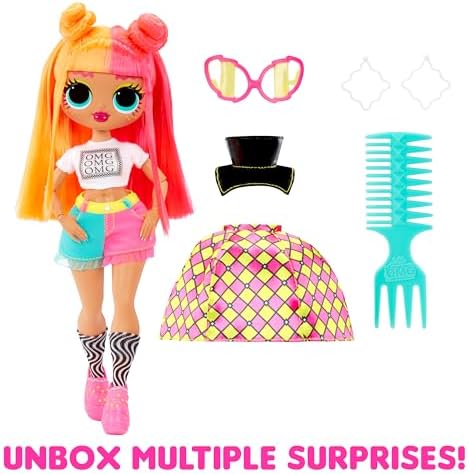 LOL Surprise OMG Neonlicious Fashion Doll with Multiple Surprises Including Transforming Fashions and Fabulous Accessories – Great Gift for Kids Ages 4+