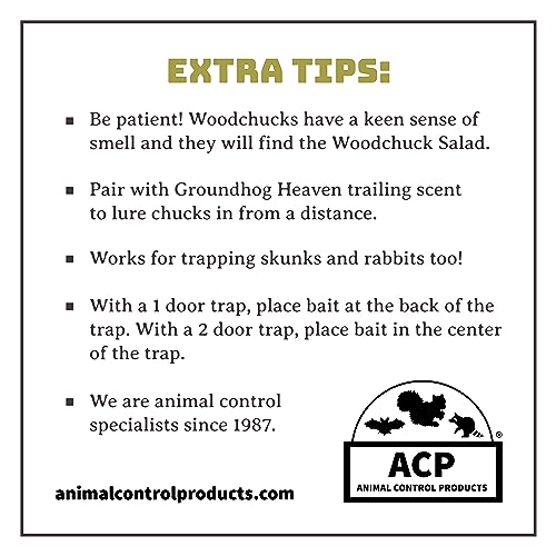 Woodchuck Salad 8 Ounce | Long Lasting Paste & Highly Attractive for Groundhogs Woodchucks & Rabbits | Strong Garden Vegetable Scent