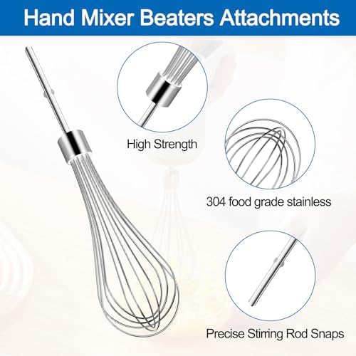 Kitchen Hand Mixer Whisk Attachments for KitchenAid Mixer Whisk Accessories KHMPW Stainless Steel Hand Mixer Beater-2 Pack