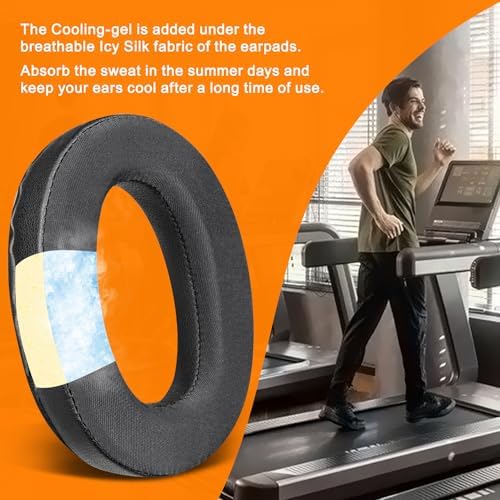 SOULWIT Cooling Gel Replacement Earpads Cushions for Sony WH-1000XM2 (WH1000XM2) & MDR-1000X (MDR1000X) Headphones, Ear Pads with Noise Isolation Foam, Added Thickness (Black)