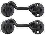 (2 Pack) Raswik 4" Privacy Hook and Eye Gate Latch Easy Lock for Sliding Barn Door, Black