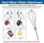 Replacement KitchenAid Hand Mixer Whisk Attachments Suitable For Kitchenaid Immersion Blender Whisk KHMPW Stainless Steel Hand Mixer Beater - (2PCS)