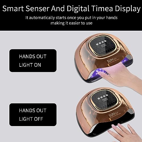 UV Light for Nails,288W UV Nail Dryer LED Light for Gel Polish-4 Timers Professional Nail Art Accessories,Curing Gel Toe Nails