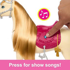 Barbie Horse with Sounds, Music & Accessories, Inspired The Great Horse Chase, Toy Moves, Dances & Blinks Eyes