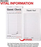 Stock Your Home Black+White Guest Check Books for Servers (10 Pack) Server Note Pads, Waiter Checkbook, Food Receipt Book, Restaurant Order Pad, Paper Checks, Waitress Accessories, 500 Total Tickets