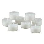Stonebriar 96 Count White Unscented Smokeless Long Burning Clear Cup Tea Light Candles with 6 to 7 Hour Burn Time