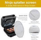 Stainless Steel Splatter Shield for Ninja Foodi FG551, Reusable 6-in-1 Air Fryer Accessories, Indoor Grill Accessories, Fine Mesh Splatter Screen, Ninja Replacement Screen Splash Guard