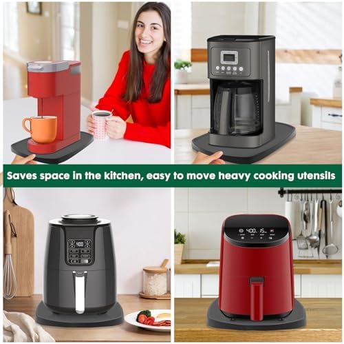 Appliances Slider Tray for Coffee Maker & Coffee Pot, Kitchen Small Appliances Sliding Mat Countertop Organizer, Coffee Bar Accessories Storage Sliding Board for Keurig, Ninja, Toaster(11.4''×13.3'')