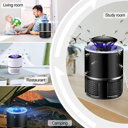 Bug Zapper, Electric Mosquito & Fly Zappers/Killer - Insect Attractant Trap Powerful Bug Zapper Light, Hangable Mosquito Lamp for Home, Indoor, Outdoor, Patio (Black)