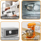 7QT Stainless Steel Mixer Bowl and Bowl Lid Covers for Kitchenaid Stand Mixers, Kitchen Aid Mixing Replacement Bowl for 7QT Lift Mixer with Handle, Dishwasher safe.