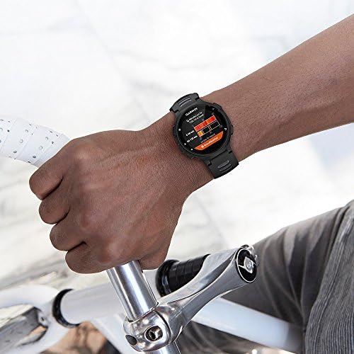 NotoCity Silicone Watch Band Replacement Solft Silicone Strap Compatible Forerunner 230/220/ 235/620/ 630/ 735XT/ Approach S20/ S5/ S6-Black Gray