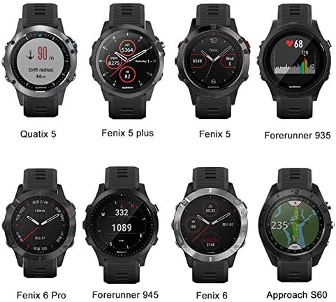 ISABAKE Band for Garmin Forerunner 935/Forerunner 945/955/965/Forerunner 745,Compatible with Fenix 5/ Fenix 5plus/ Fenix 6/ Fenix 6 Pro/Approach S60,Soft Silicone 22mm Replacement Bands