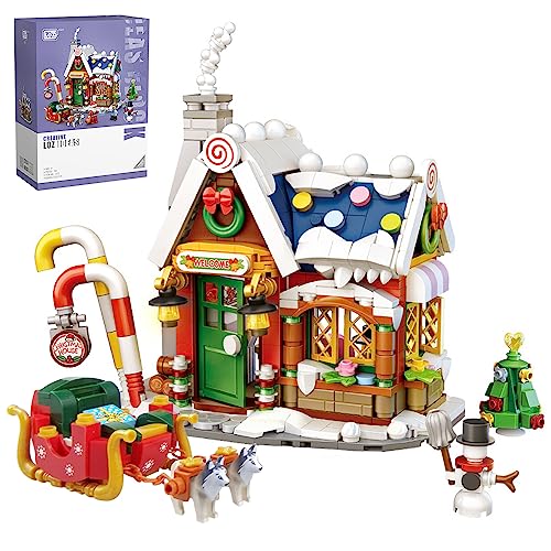 Christmas House Building Kit, Santa’s Visit Block Toys Set, 788 PCS Great Holiday Present Idea for Christmas Scene to Display, Party Gift for Boys Girls 6-10 Years Old