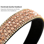 Wecoe Hairband, Crystal Rhinestone Headband for Women and Girls, Fashion Diamond Headband, Glitter Headbands, Sparkly Hair Band, Hair Accessories Gifts for Women Girls Ladies (Coffee)