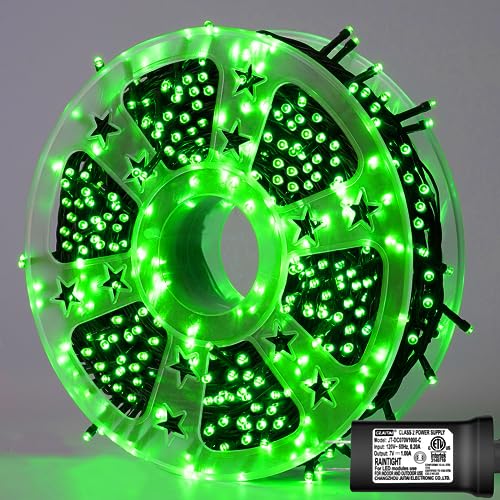 YEGUO Green Christmas Lights, 500 LED String Lights Outdoor Waterproof, 8 Modes 165ft Christmas Lights Plug in