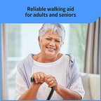 Medline Aluminum Quad Cane with Large Base for Balance, Knee Injuries, Leg Surgery Recovery & Mobility, Portable, Lightweight Walking Aid for Seniors & Adults