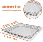 Air Fryer Basket Replacement for NINJA Foodi SP101 Air Fryer Oven, Stainless Steel Air Fryer Basket for Ninja SP100,SP102, Mesh Basket for Ninja Foodi Air Fryer Accessories, Baking Tray for Ninja