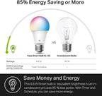 Kasa Smart Light Bulbs, Full Color Changing Dimmable Smart WiFi Bulbs Compatible with Alexa and Google Home, A19, 60 W 800 Lumens,2.4Ghz only, No Hub Required, 2-Pack (KL125P2), Multicolor