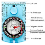 Orienteering Compass Hiking Backpacking Compass | Advanced Scout Compass Camping Navigation - Boy Scout Compass for Kids | Professional Field Compass for Map Reading - Best TurnOnSport Survival Gifts