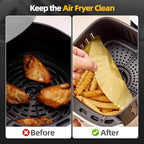 Air Fryer Liners Disposable for Ninja Crispi Air Fryer, 260Pcs Ninja Crispi FN101GY Air Fryer Accessories for 4 QT & 6 Cup Glass Container, Non-Stick Square Food Grade Parchment Paper Liners Unbleach