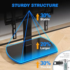Rfiver Universal Swivel TV Stand for 27-50 55 60 Inch TVs, Height Adjustable Table Top TV Stand Mount Hold up to 88 lbs, Pedestal TV Stand with Tempered Glass Base, Replacement TV Stand Base