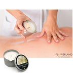 FLOWERLAND Massage Candle - Moisturizing Massage Oil Candle for Couples and Home Spa - Luxurious & Hydrating Skin Care Body Massage Oils - Natural, Vegan - Jasmine (200ml)