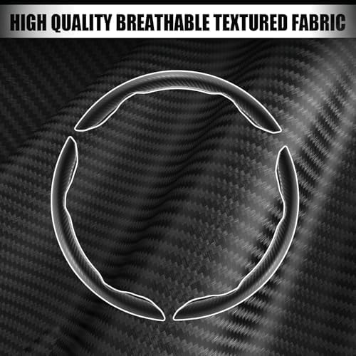 Amiss 3pcs Car Carbon Fiber Anti-Skid Steering Wheel Cover，Segmented Steering Wheel Protector, Butterfly Steering Wheel Cover, Universal 99% Car Wheel Cover Protector, Car Interior Accessories(Black)