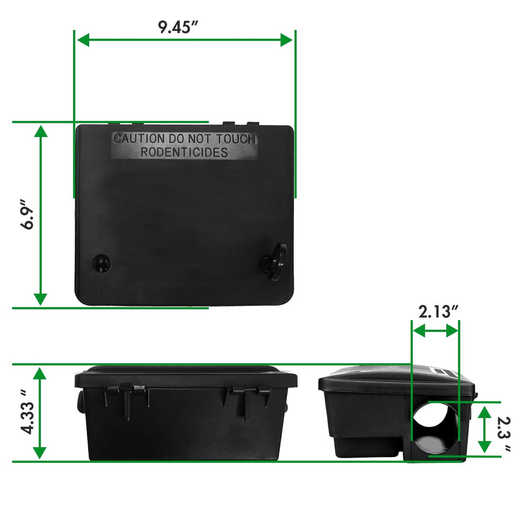 Large Rat Bait Stations 4 Pack, Effective Mouse Bait Station for Home Garden and Outdoors, This Rodent Bait Station Keeps Children and Pets Safe (Bait is not Included)