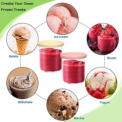 Replacement for Ninja Creami Deluxe Pints and Lids 4 Pack,Compatible with Ninja Creami 11-in-1 NC501 NC500 Series Deluxe Ice Cream Maker,24oz Deluxe XL Cups(Yellow,Pink)