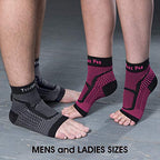 TechWare Pro Ankle Brace Compression Sleeve - Relieves Achilles Tendonitis, Joint Pain. Plantar Fasciitis Foot Sock with Arch Support Reduces Swelling & Heel Spur Pain. (Black/Pink, L/XL)
