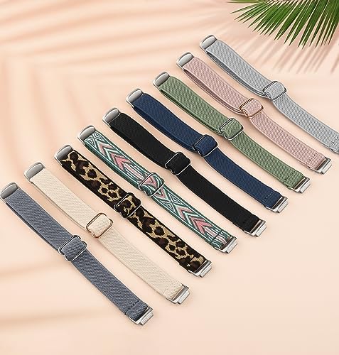 Vancle Elastic Bands for Fitbit Inspire 3 Bands Women, Breathable Adjustable Replacement Stretchy Nylon Loop Wristband Sport Straps Compatible with Fitbit Inspire 3 Fitness Tracker