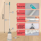 OFO Loop-End String Mop, Heavy Duty Commercial Industrial Mop with Extra Mop Head Replacement. Metal Head Mop with 59Inch Handle for Floor Cleaning