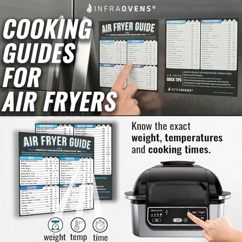 INFRAOVENS Air Fryer Rack Accessories for Ninja Foodi Grill AG301 5-in-1 4 qt, Basket Cover Liner, Cooking Guides Cheat Sheets, Airfryer Accessory Set, Heat Resistant Mat and Stainless Steel Rack