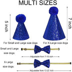 Dog Birthday Party Supplies, Multi Sizes Dog Birthday Bandana Boy Dog Birthday Hat Bow Tie Numbers It’s My Bday Mother Puppers Sign Banner for Large Extra Large Dogs Pets (X-Large, Blue)