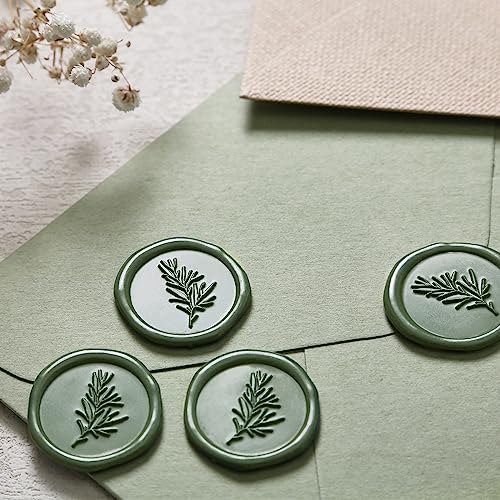 UNIQOOO Olive Green Glue Gun Sealing Wax Sticks for Wax Seal Stamp - Perfect for Wedding Invitations, Thank You Card, Mails, Wine Gift Wrapping, Christmas Gift, Pack of 8