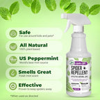 Mighty Mint - 16oz Spider Repellent Peppermint Oil - Natural Spray for Spiders and Insects - Killer + Deterrent